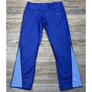 Nike Dri Fit Crop Leggings Blue 749457-501 Women’s Medium M Running Gym Work-Out